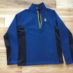 Spyder Outbound 1/2 Zip Blue Stryke Fleece Lined Pullover Jacket Mens M 199306